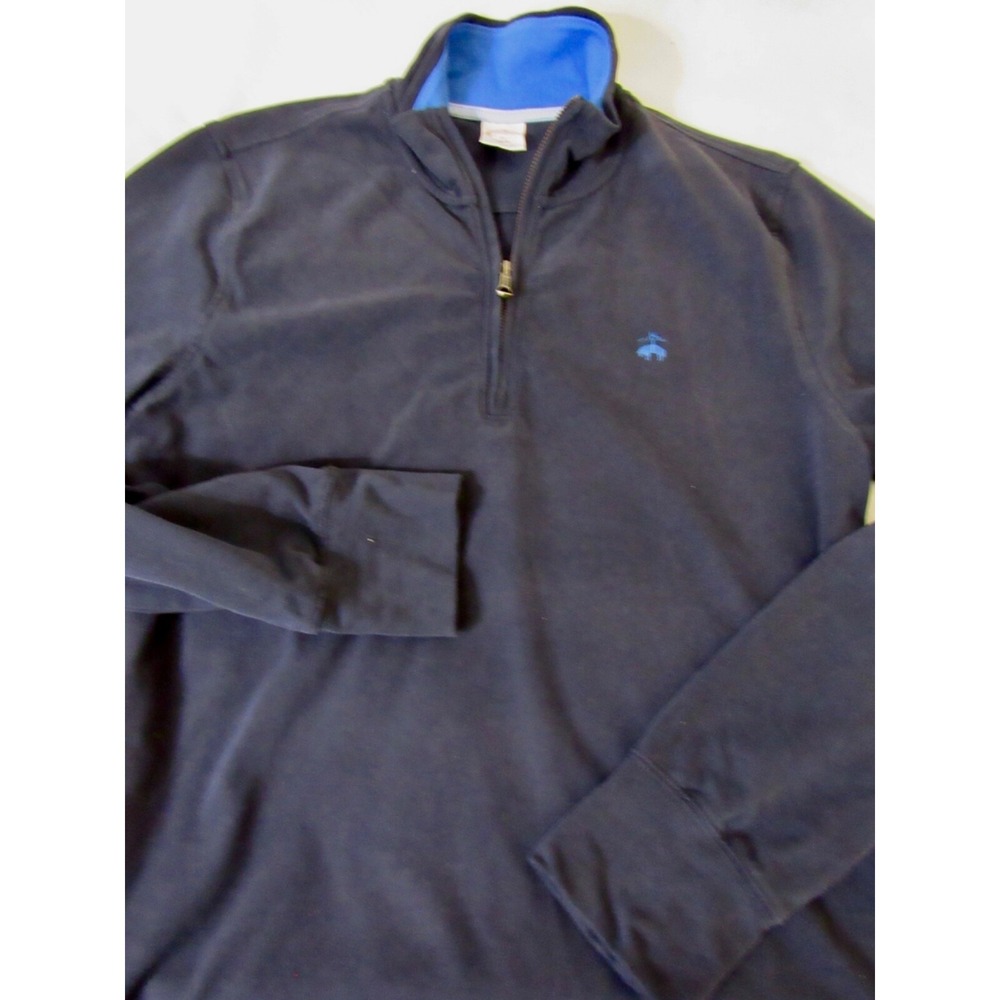 Brooks Brothers 1818 1/4 Zip Blue Cotton Sweater Sz M - Picture 10 of 14